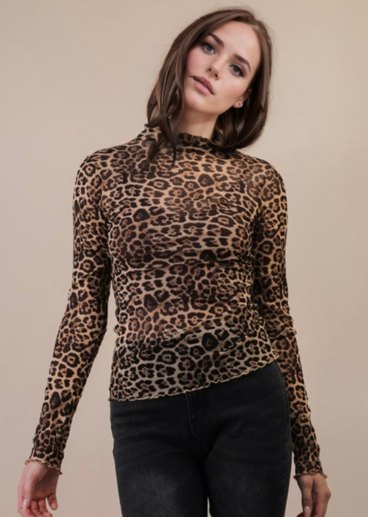 Curvy Sheer Leopard Top