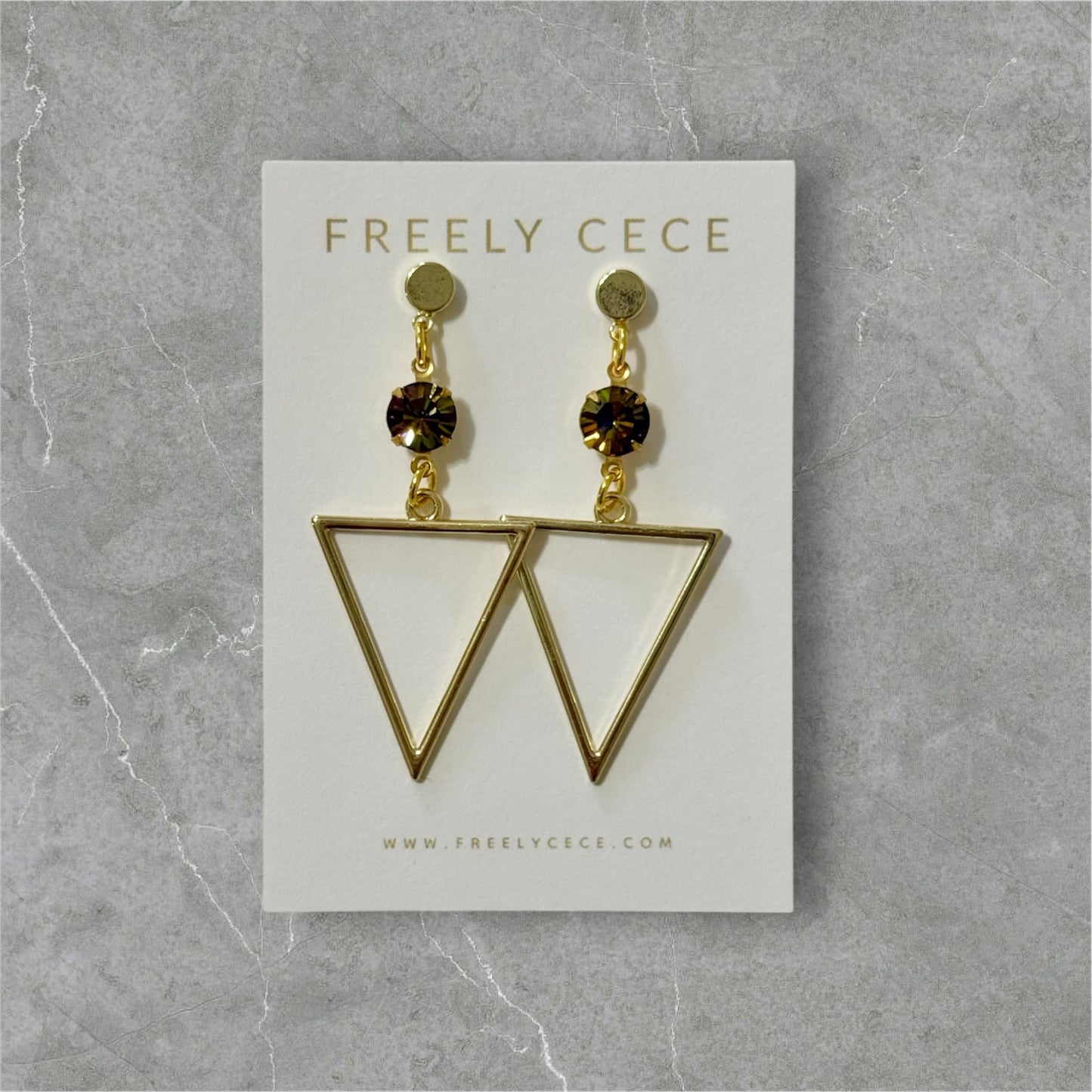 Triangle Stone Earrings