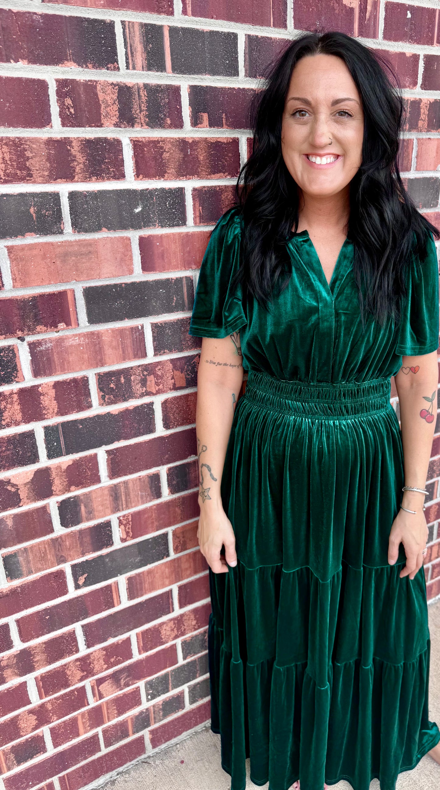 Avery Tiered Velvet Dress