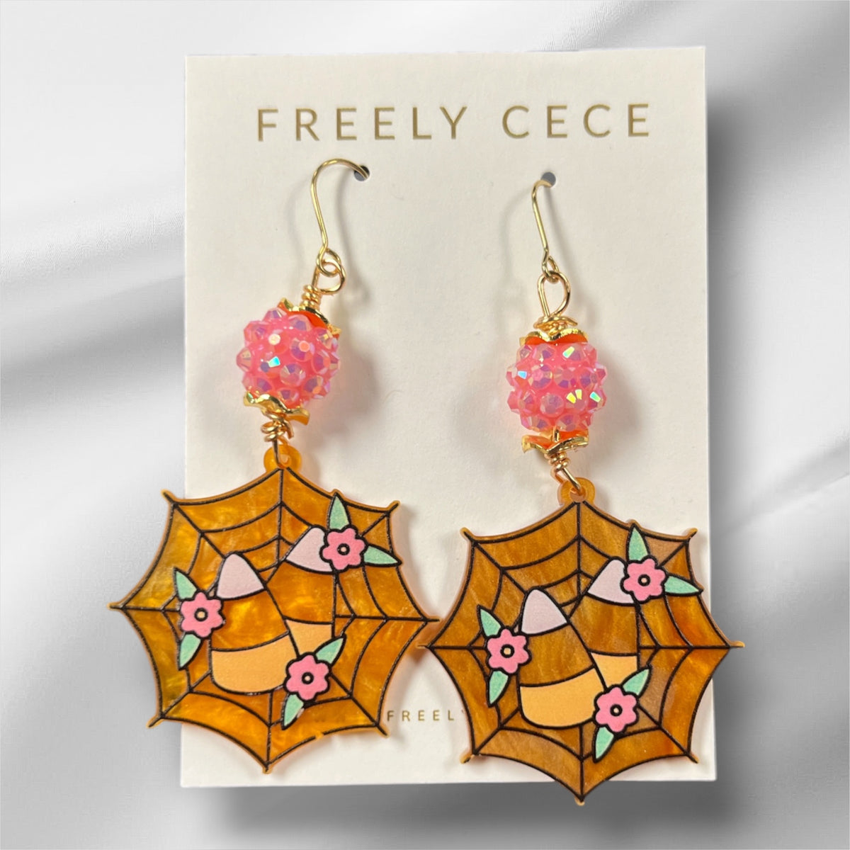 Candy Corn Cobwebs Earrings