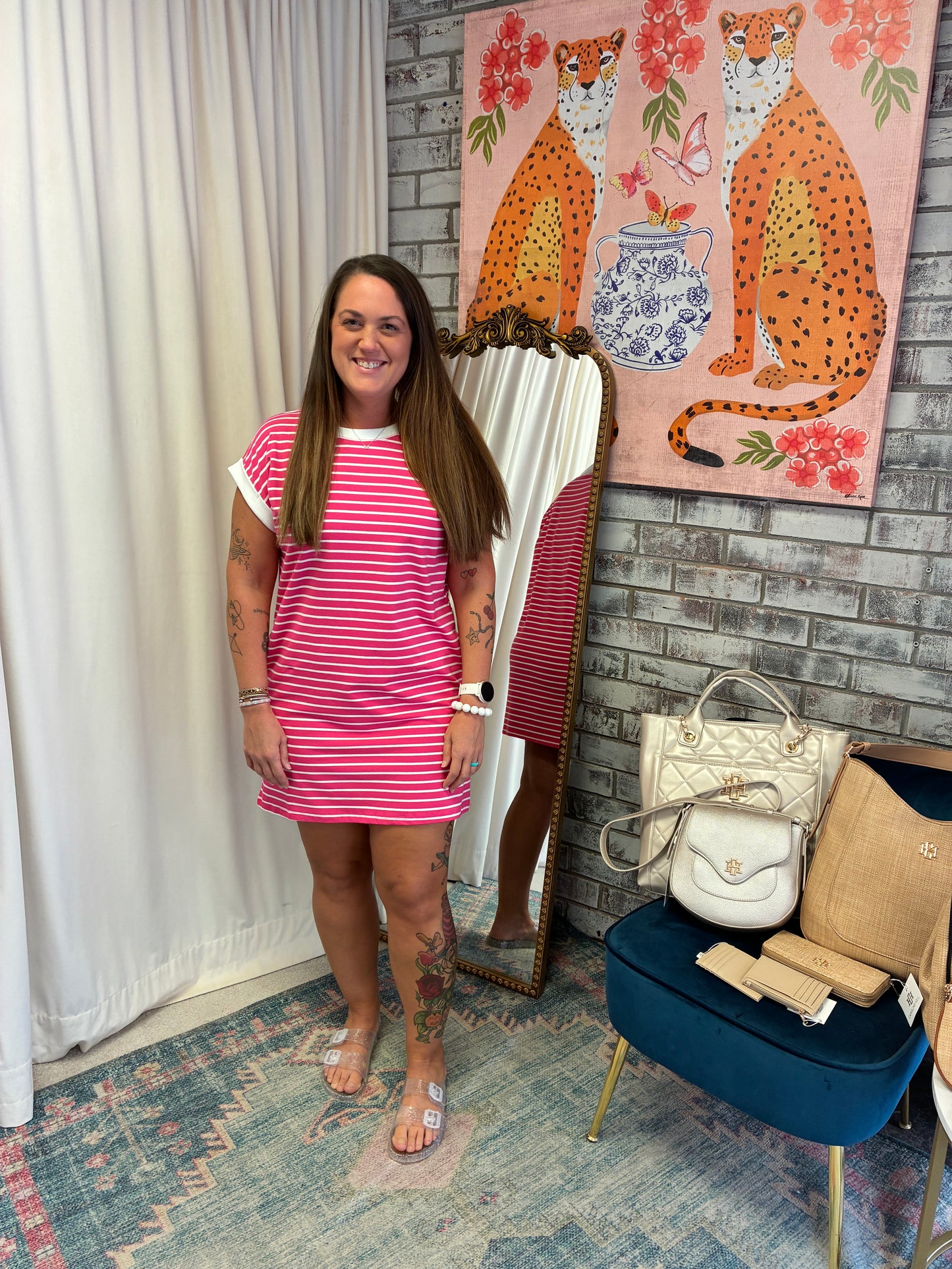 Pink Striped Dress