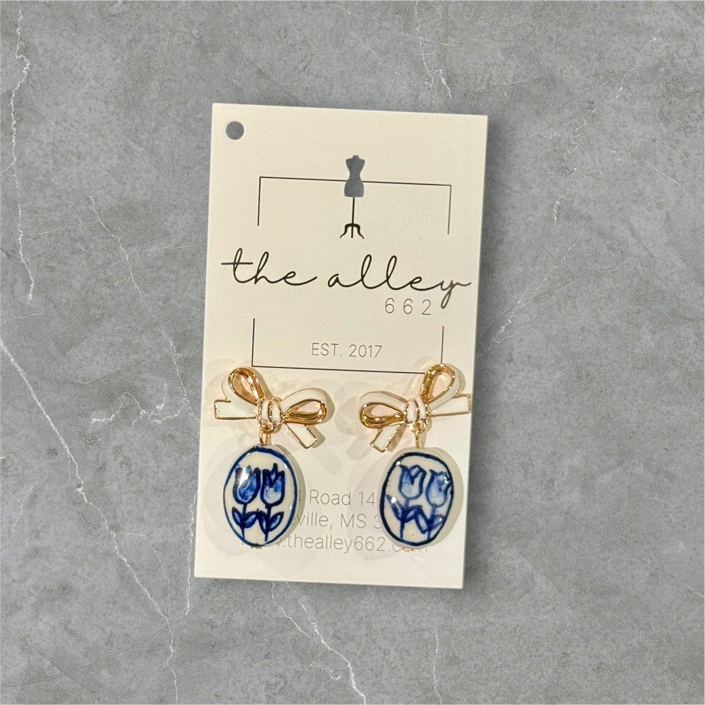 Blue Tulip Earring