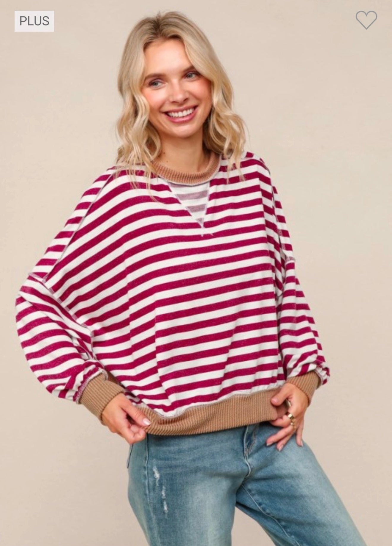Curvy Striped Crewneck