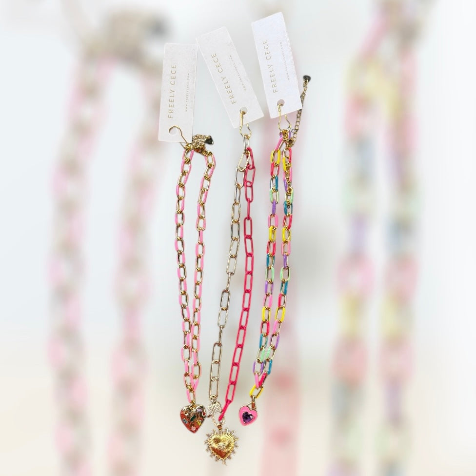 Enamel Valentine's Necklaces