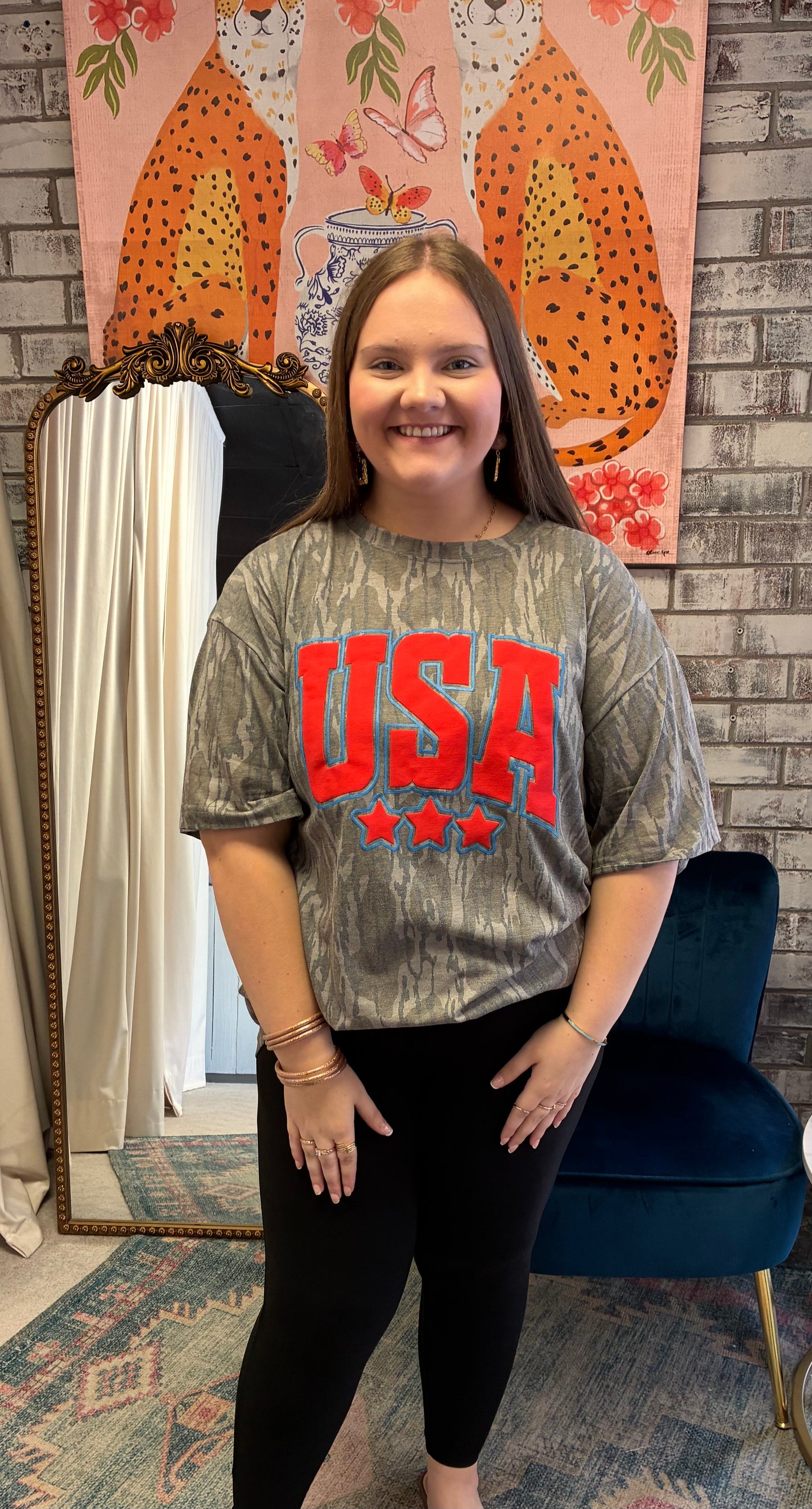 Curvy USA Bottomland Camo Tee