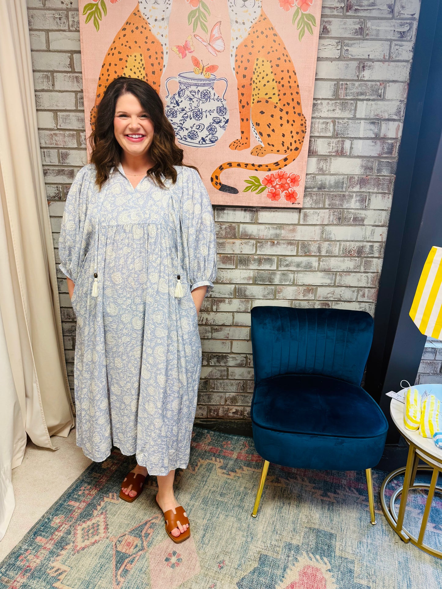 Curvy Boho Midi Dress