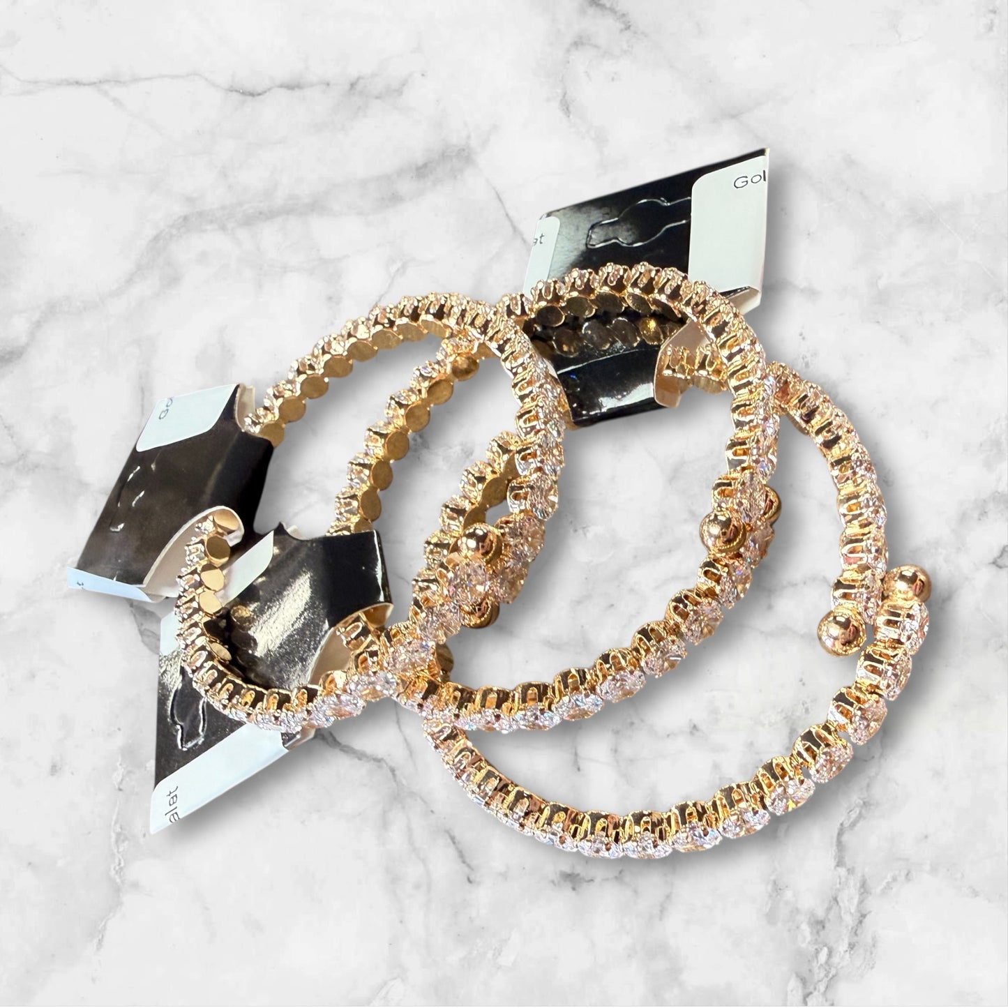 Gold Rhinestone Cuff Bracelet