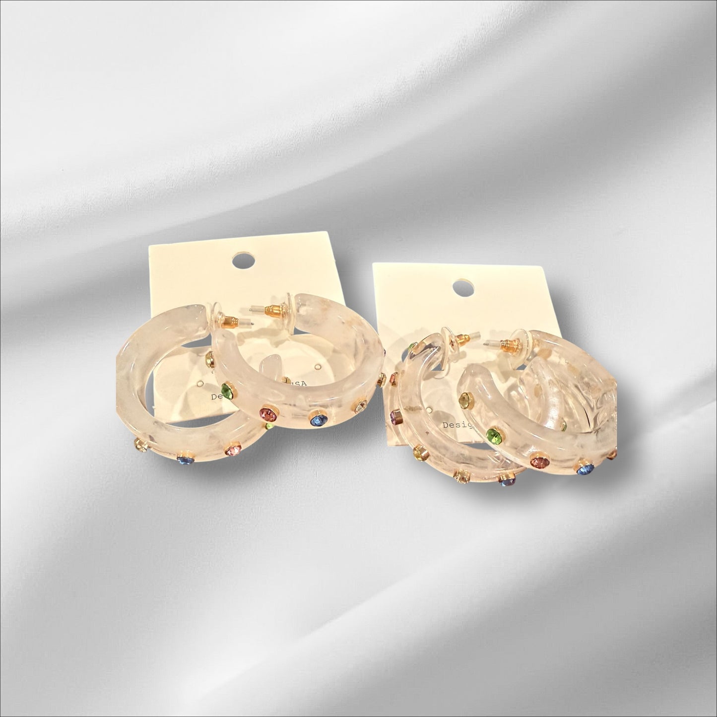 Multi-Color Studed Hoop
