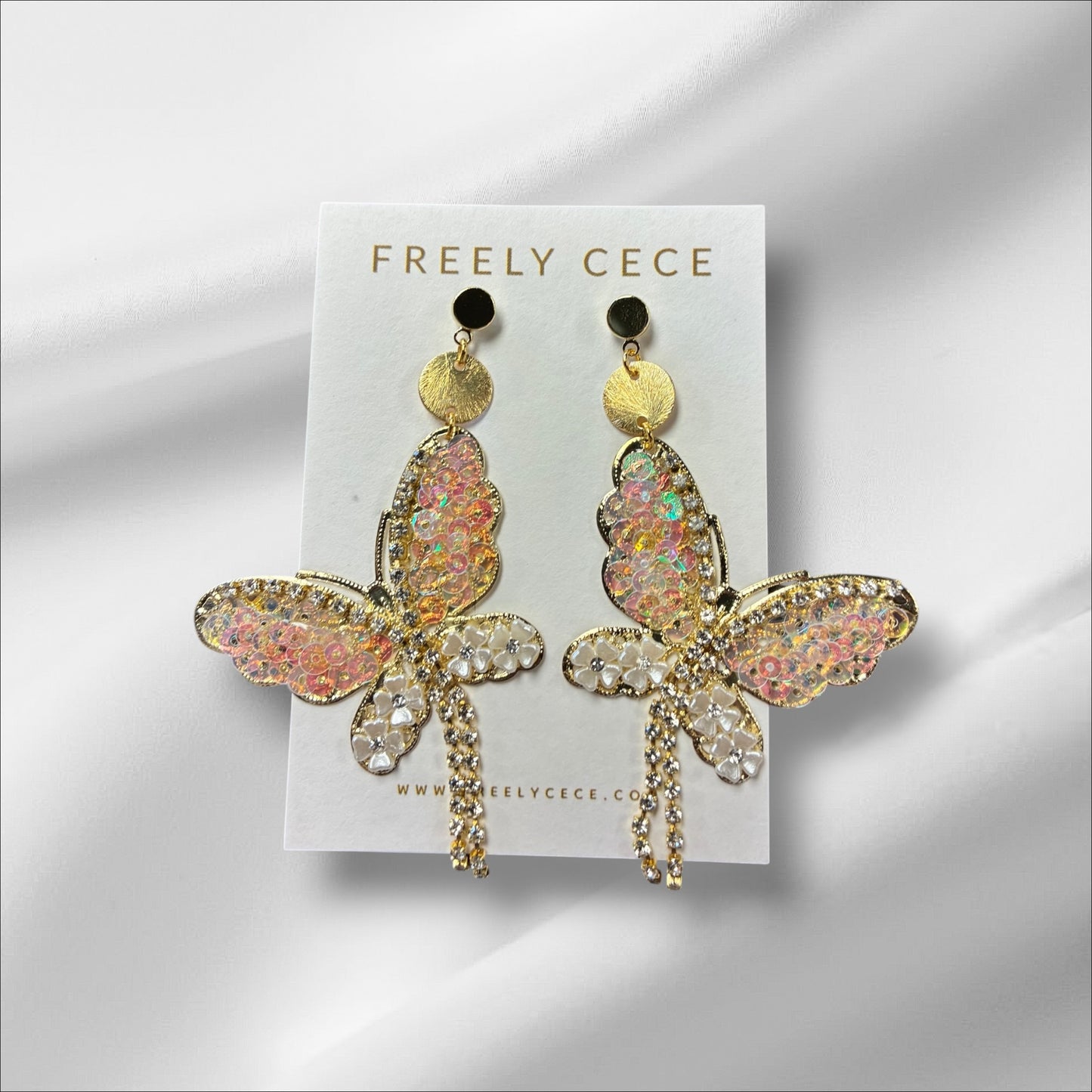 Sequin Butterfly Earrings