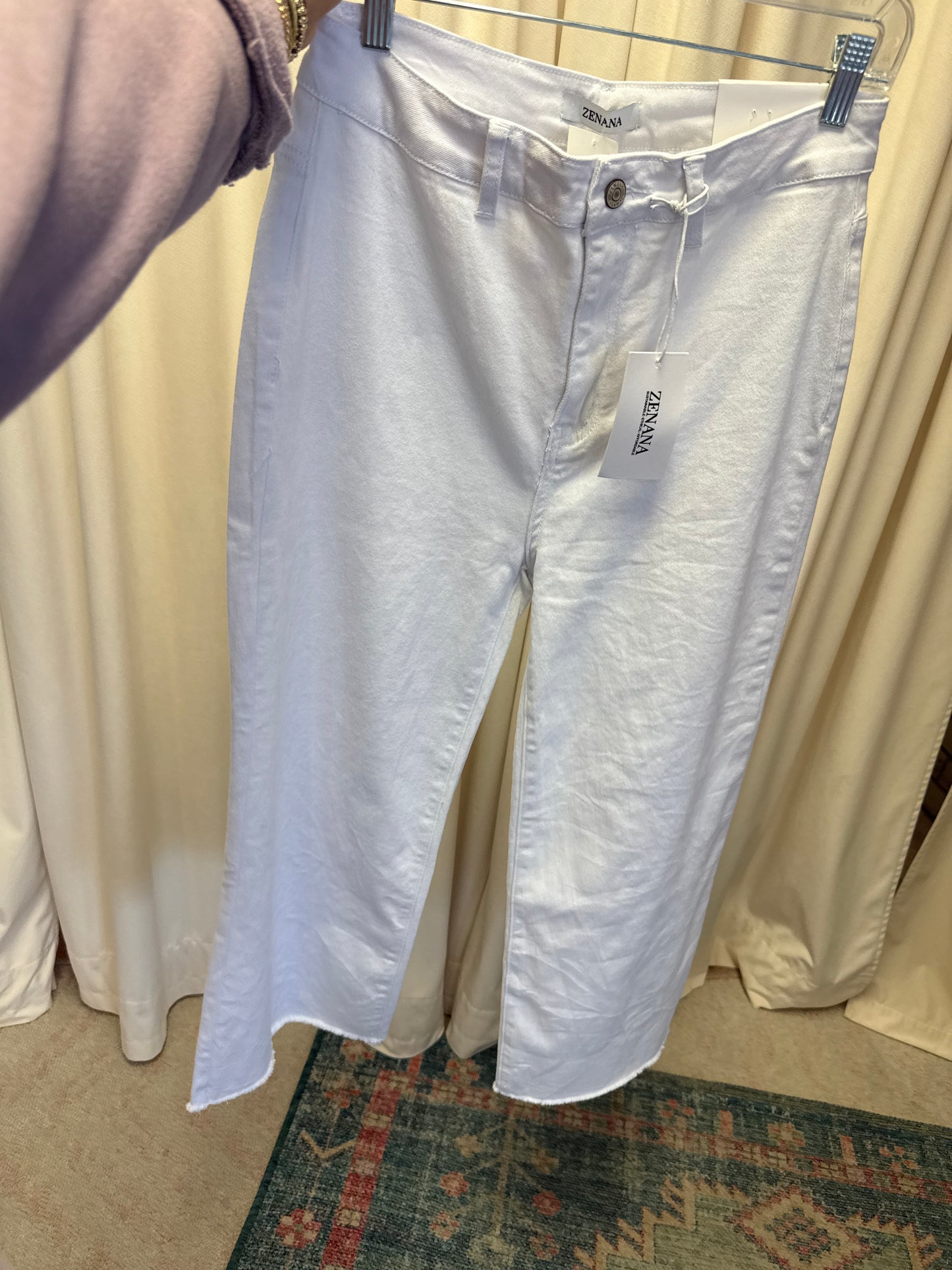 Curvy White Taryn Pant