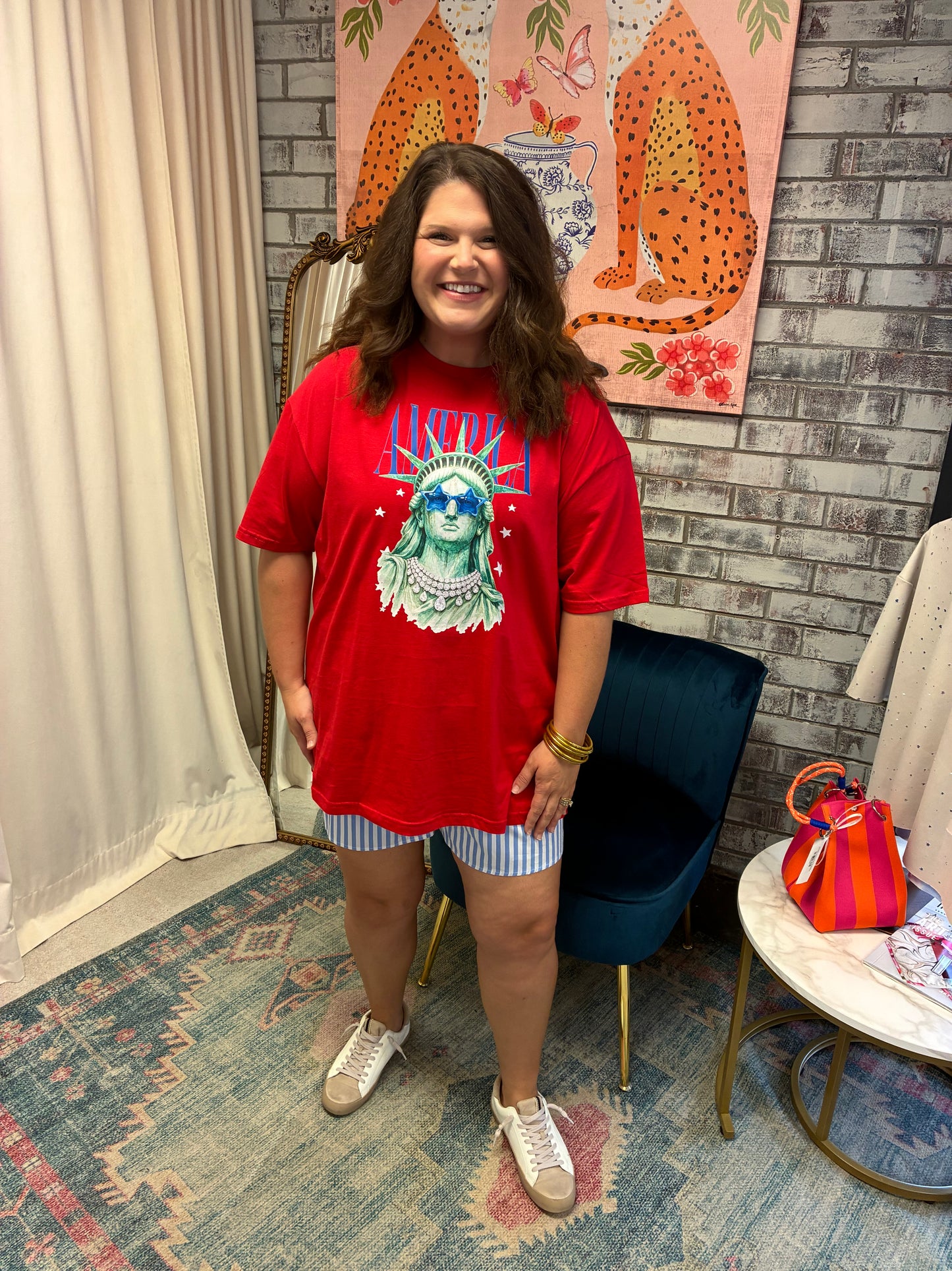 Curvy Miss Liberty Glam Tee