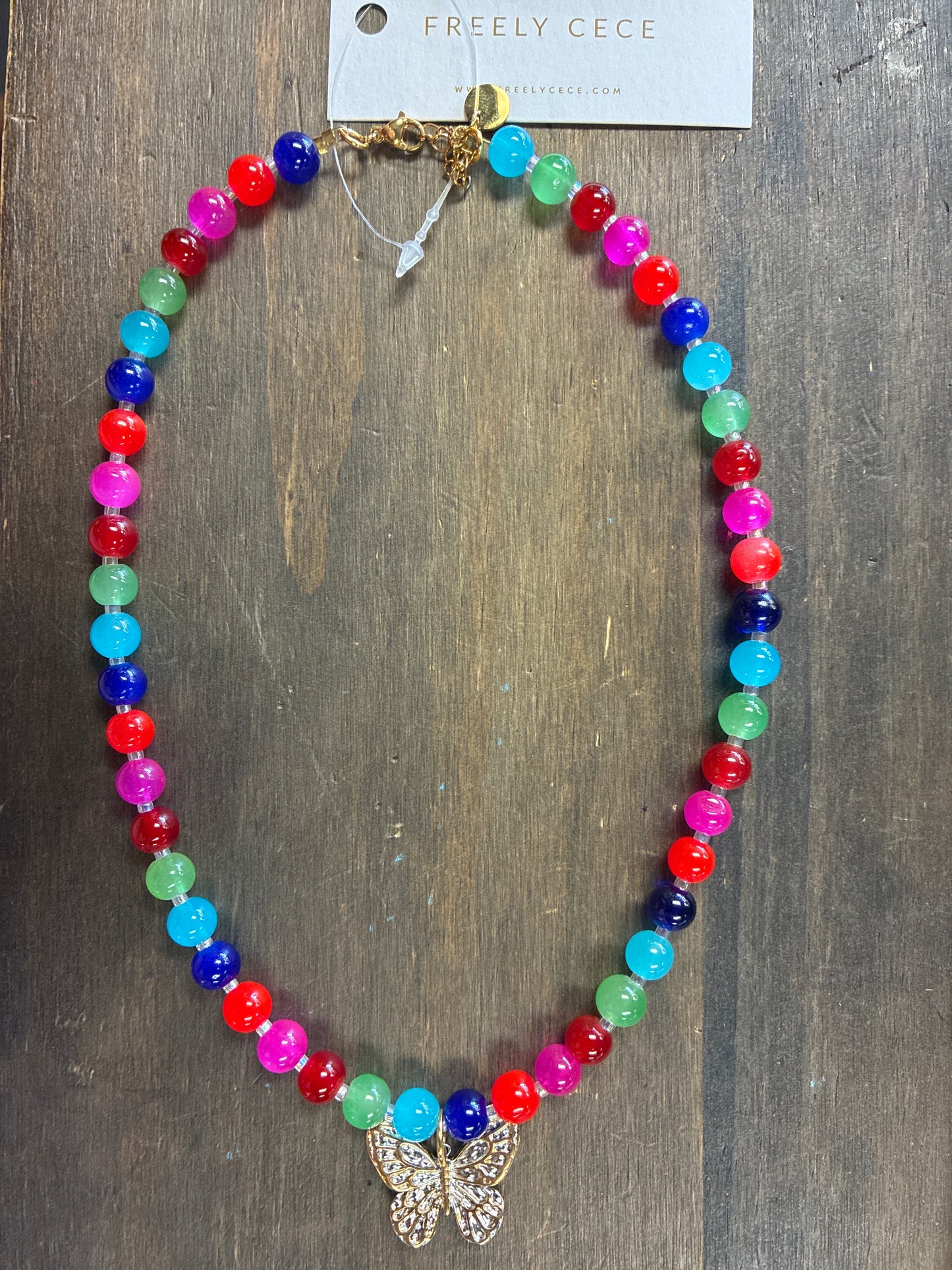 Small Beaded Necklace w/ Charm
