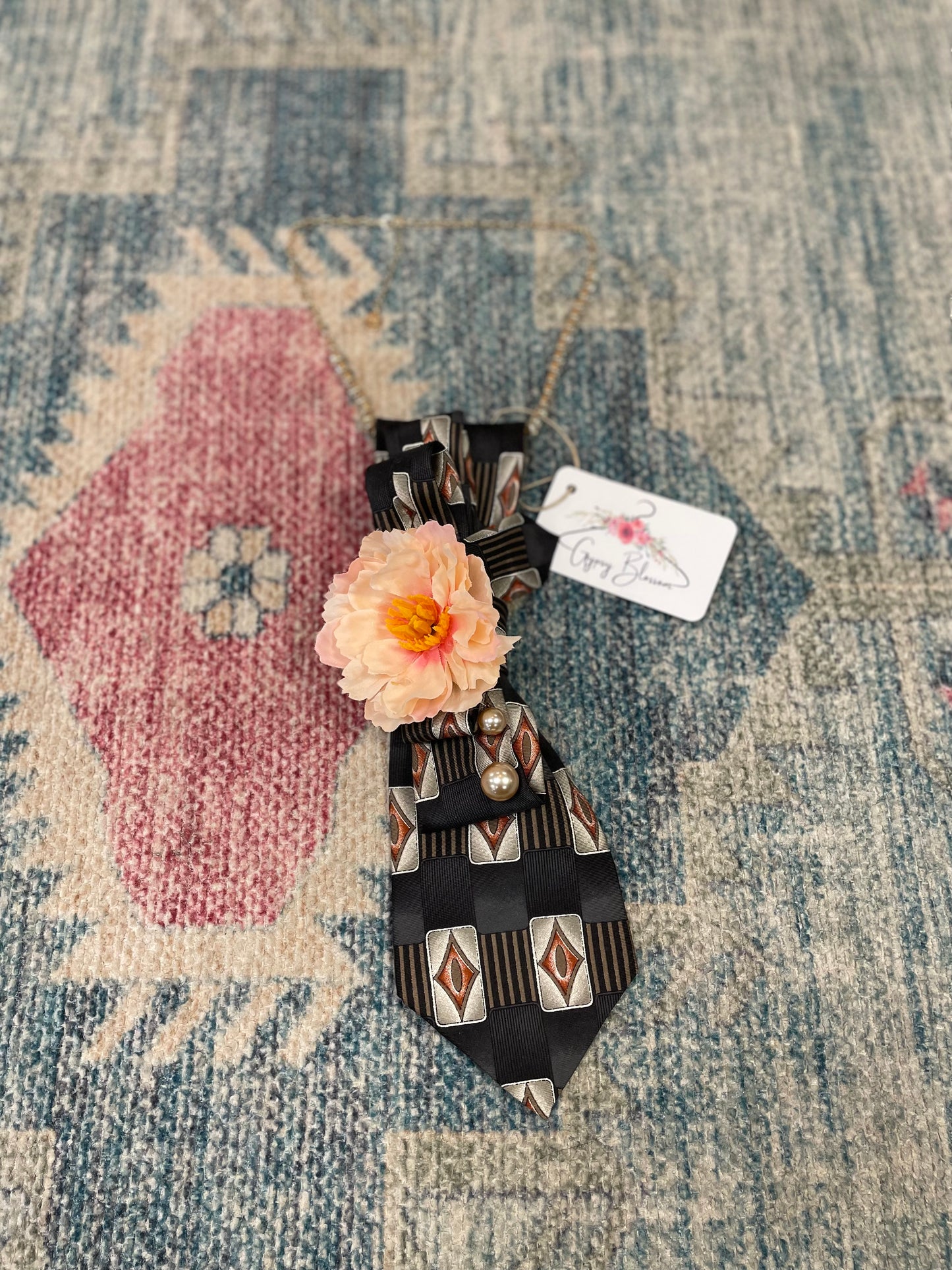 Lotus Vintage Tie Necklace