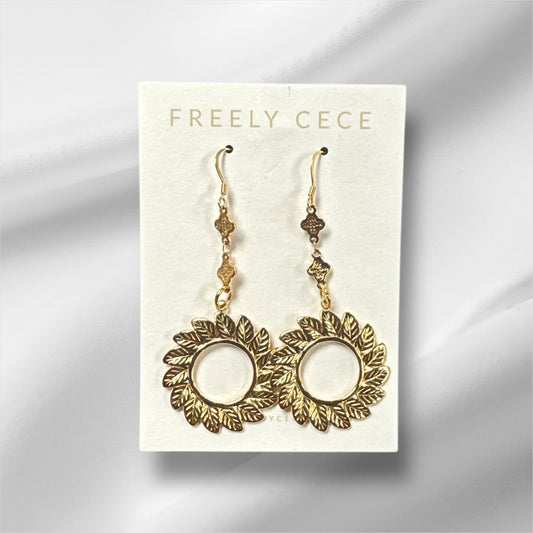 Circle of Leaf Earrings