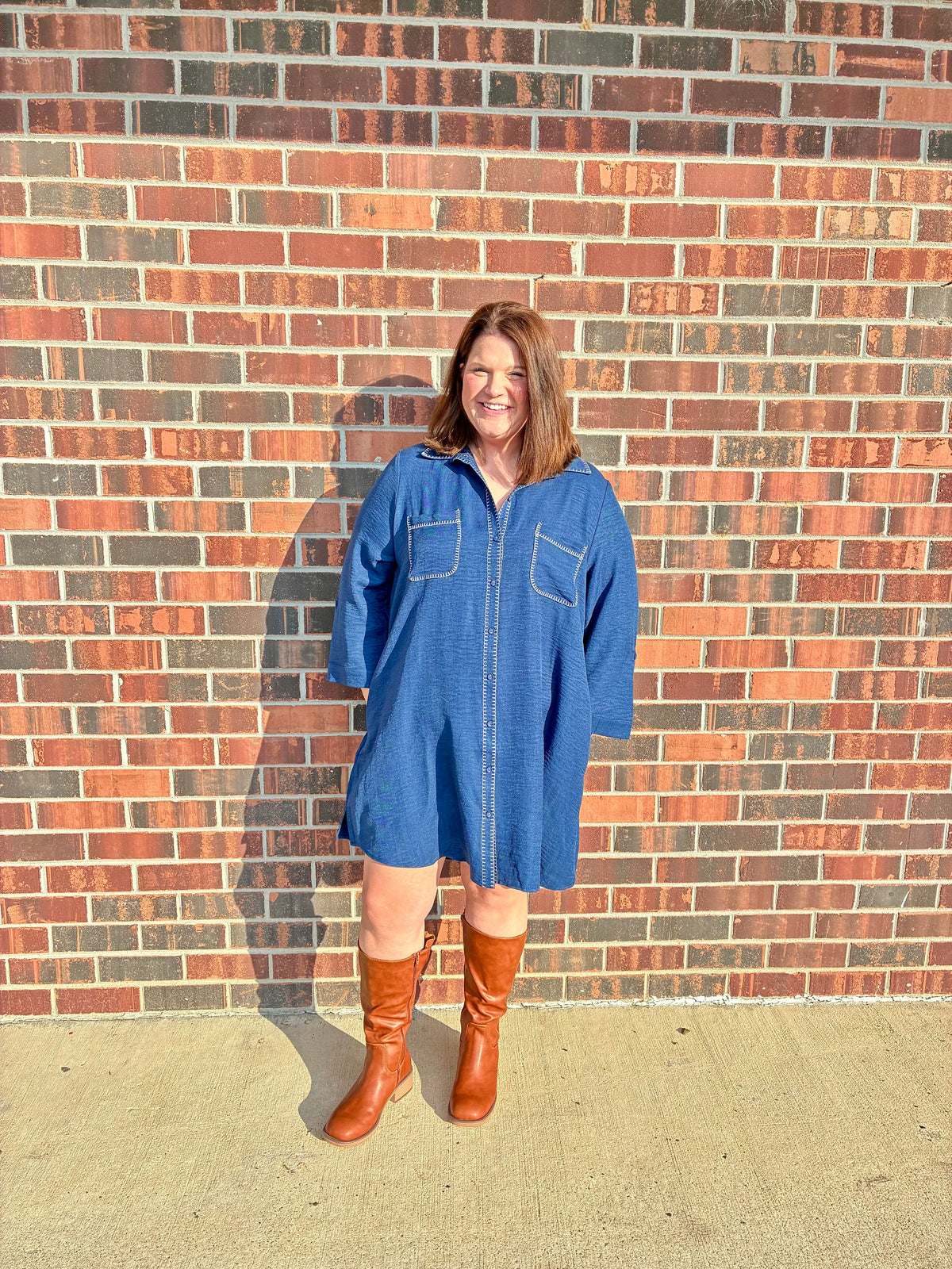 Curvy Sunday Best Button Down Day Dress