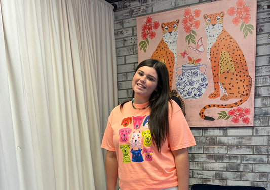 Curvy Peachy Pups Tee