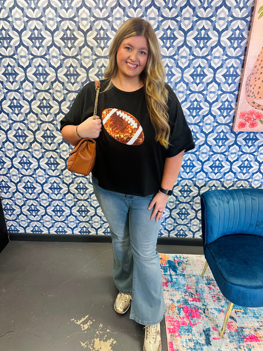 Curvy Sequin Football Top