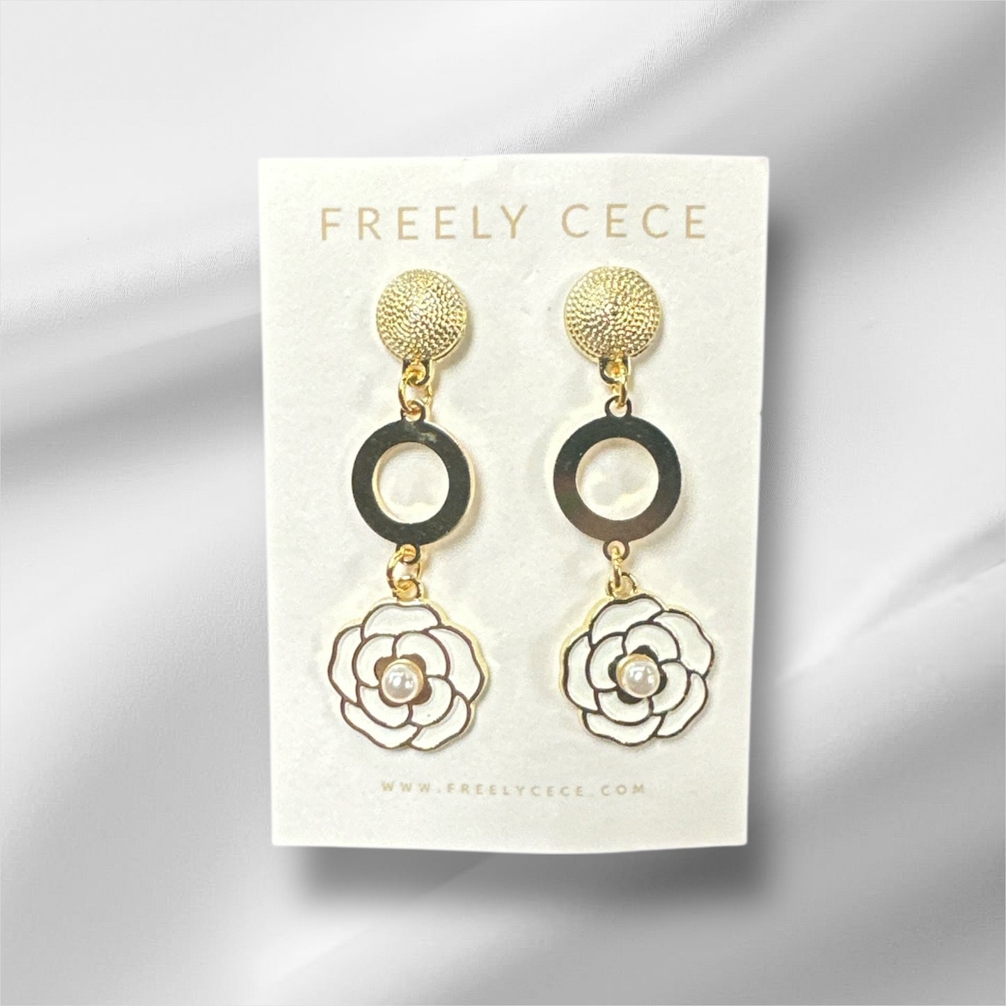 White Flower Earring