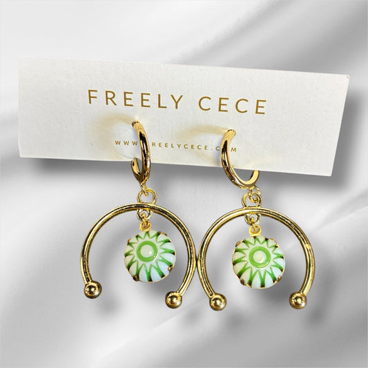 Sage and Stripes Earings