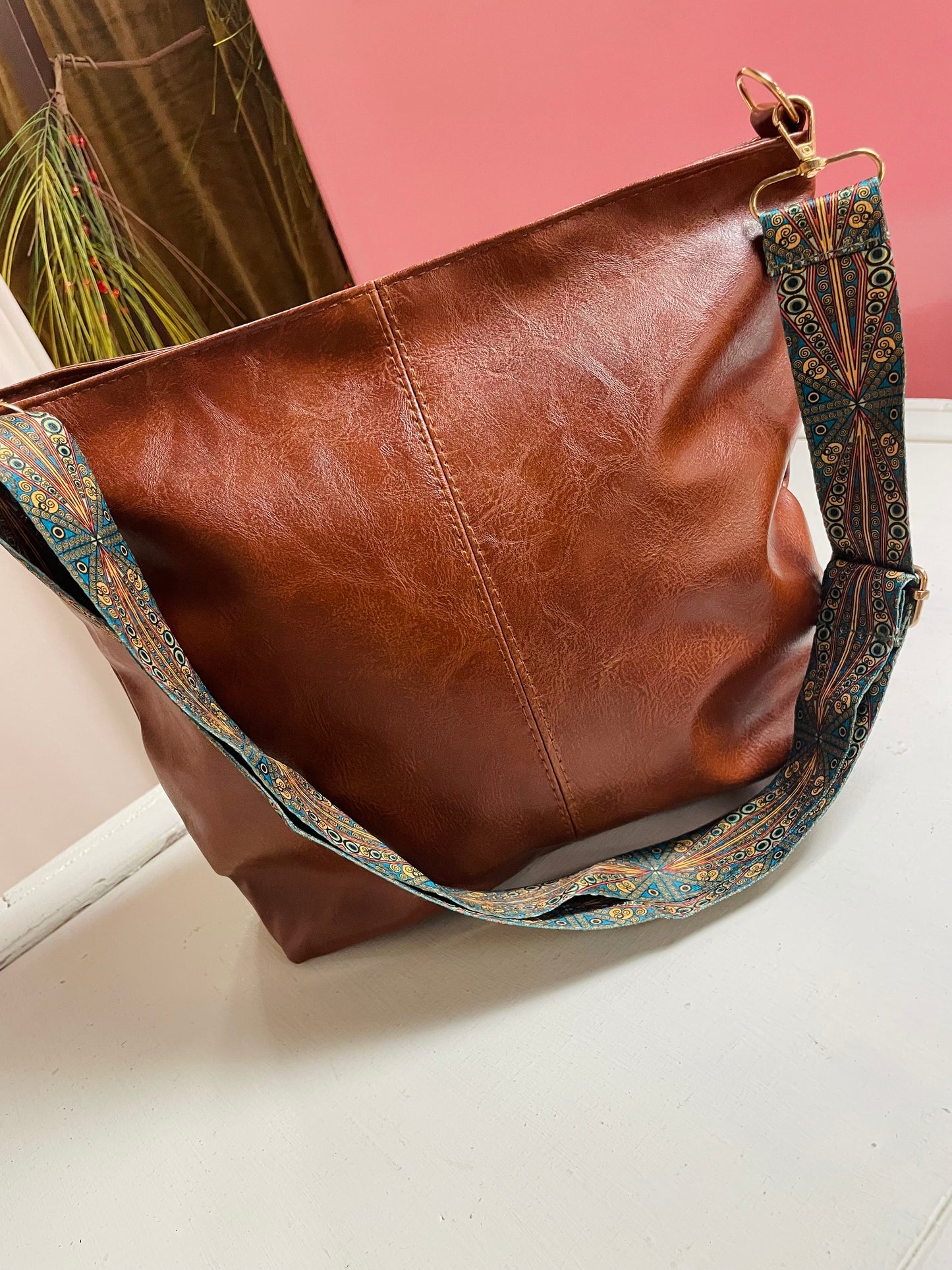 Sage Leather Crossbody