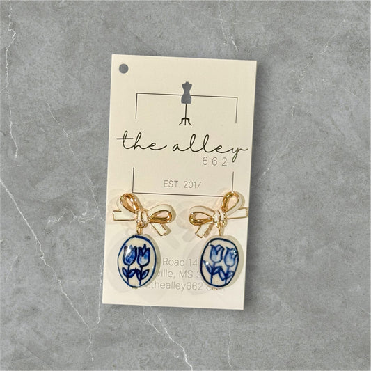 Blue Tulip Earring