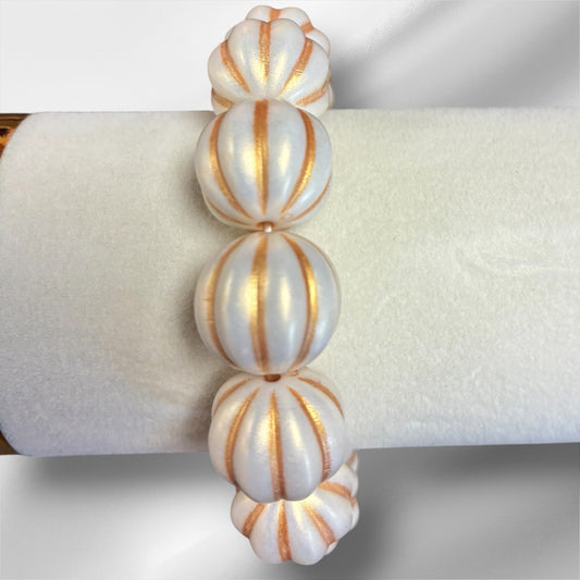 Gold Etched Beaded Bracelet
