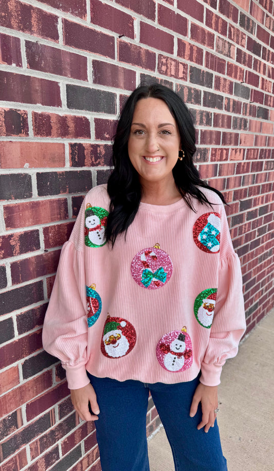 Sequin Ornament Sweatshirt