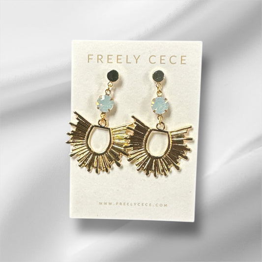 Gem Sunburst Earrings