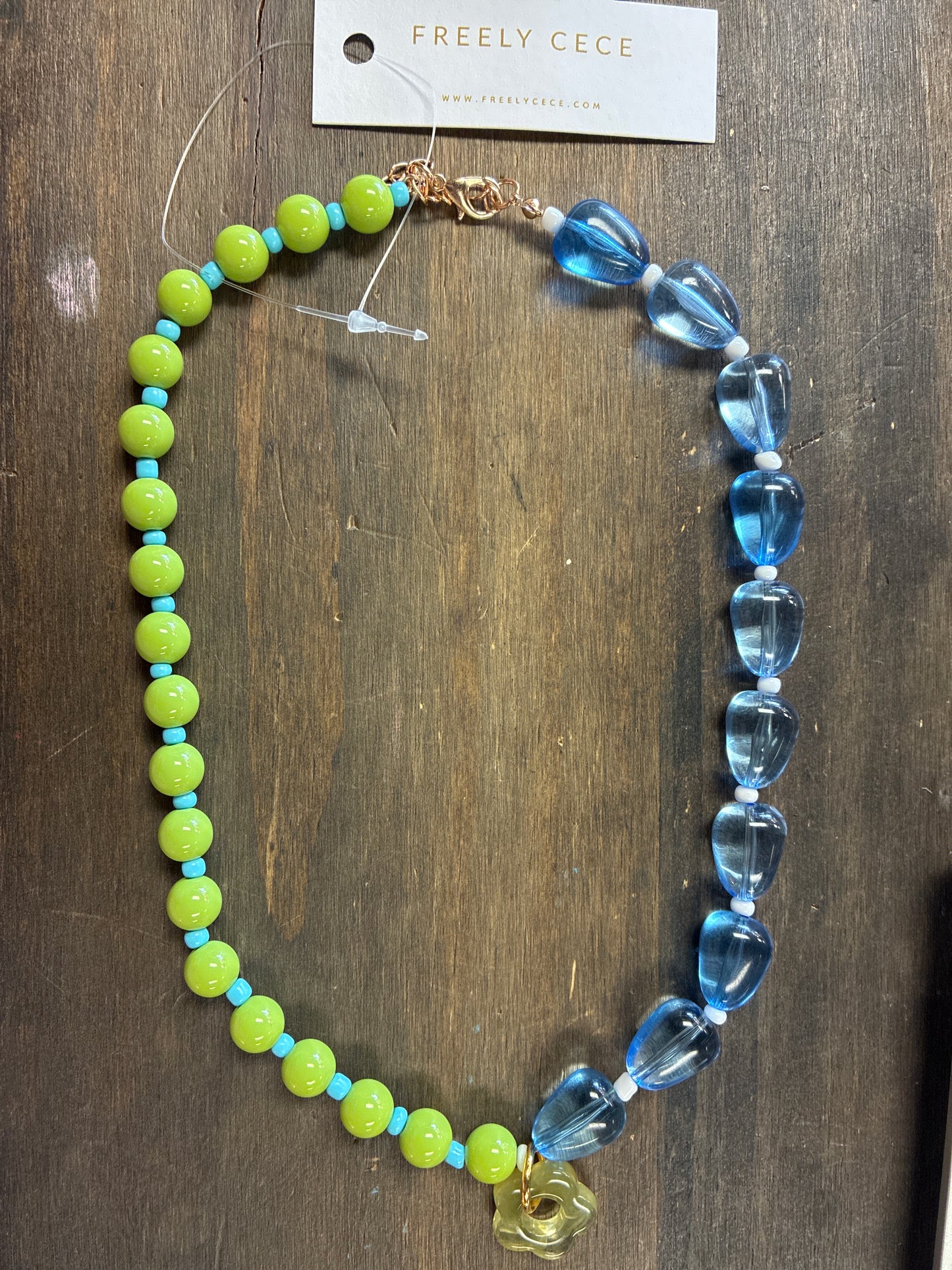 Small Beaded Necklace w/ Charm