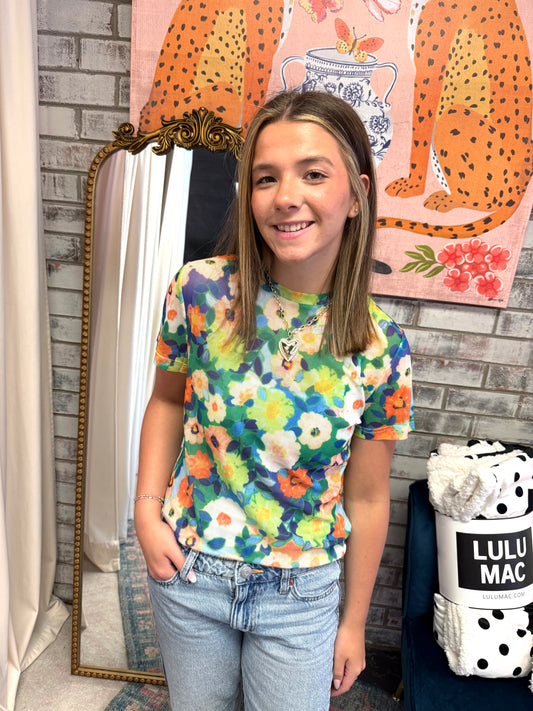 Color me Floral Mesh Top