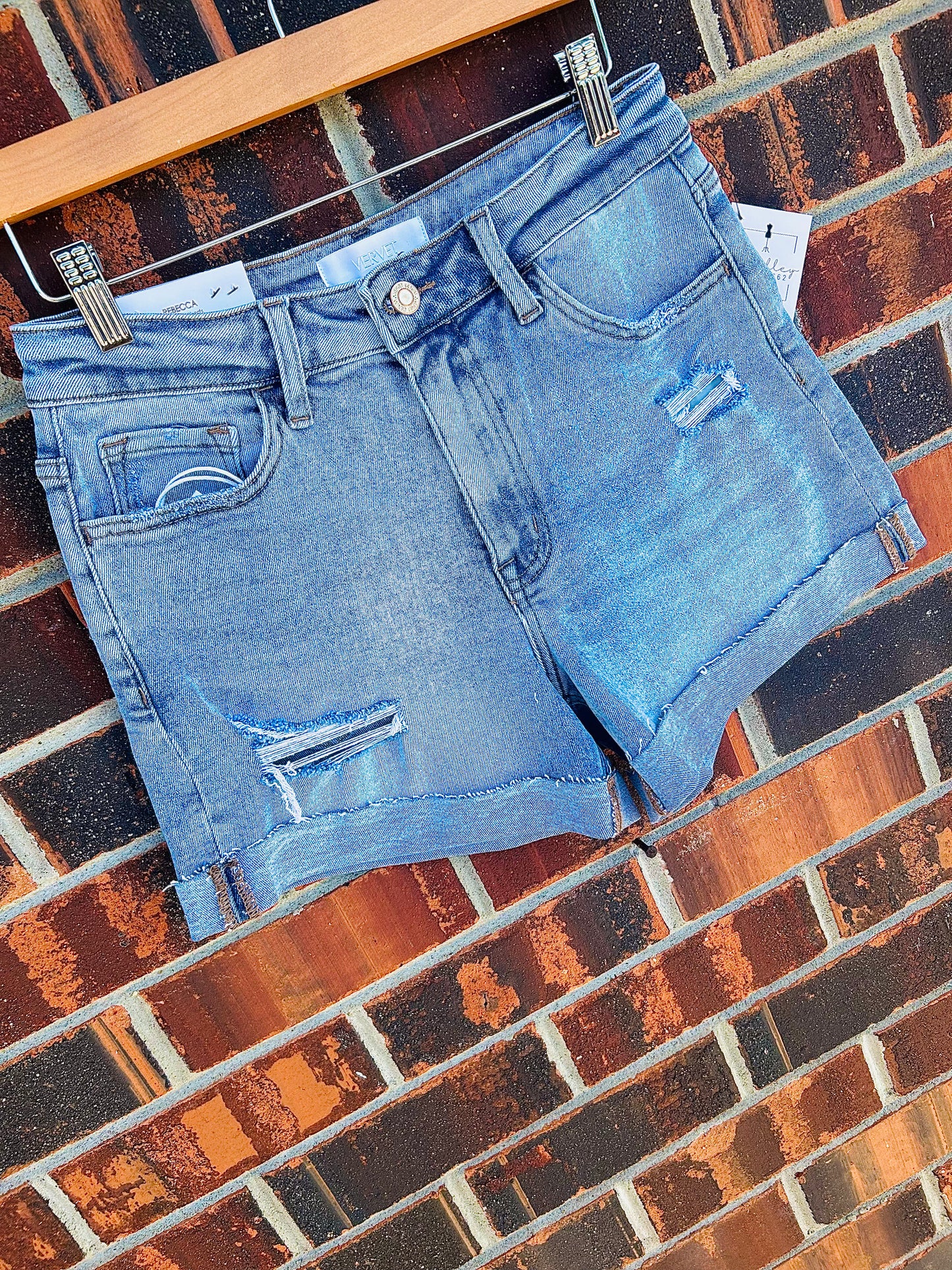 Neon Moon Curve Denim Shorts