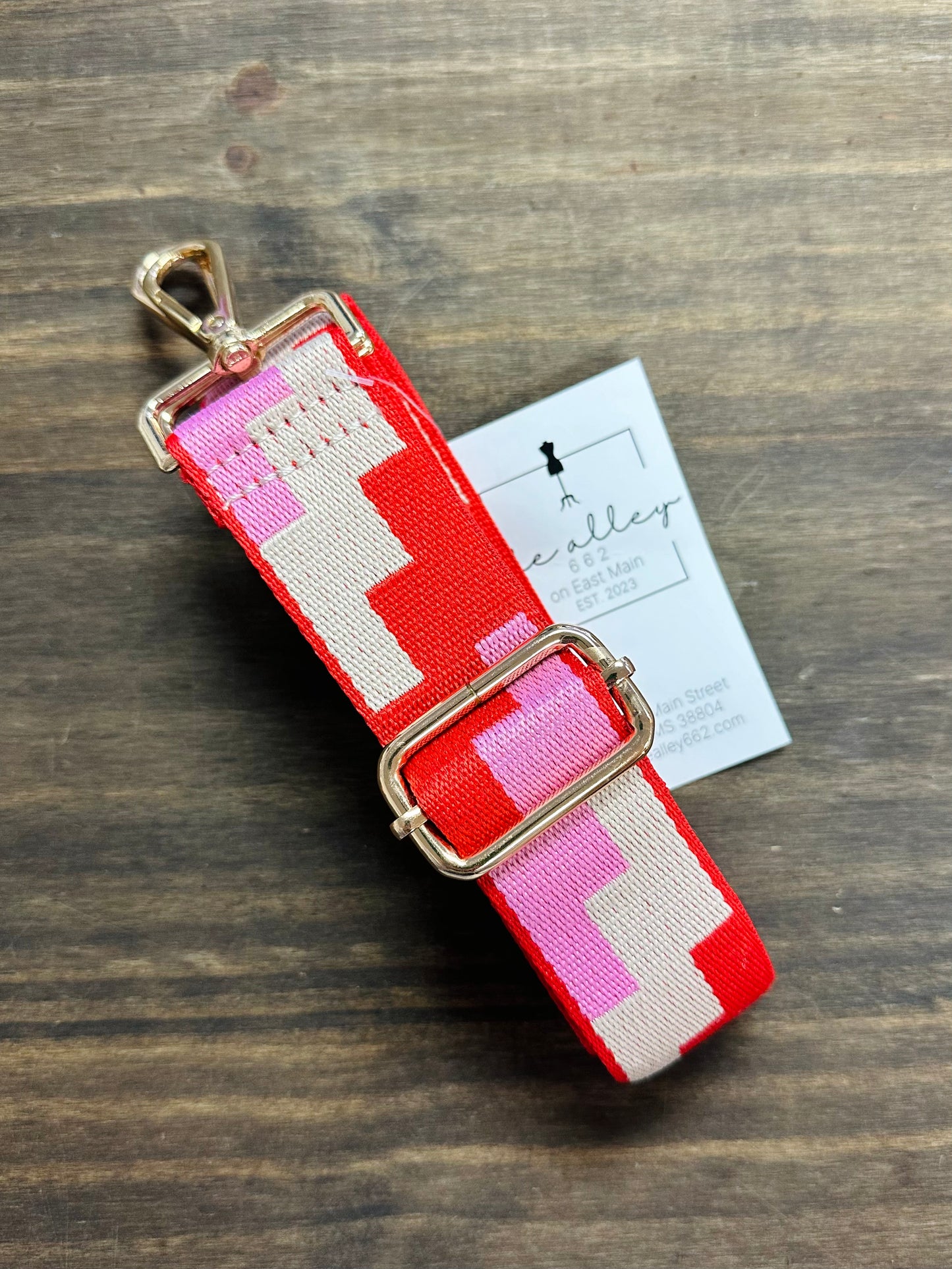 Adjustable Purse Strap- Red/Pink