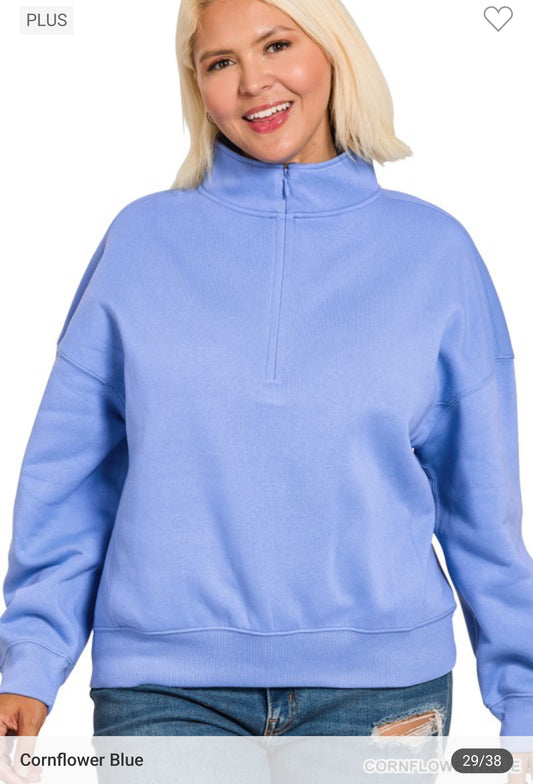 Curvy Quarter Zip Pullover