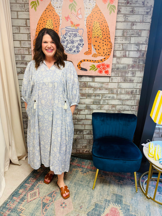 Curvy Boho Midi Dress