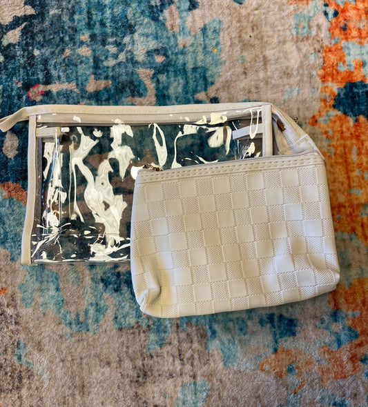 Checked Makeup Bag