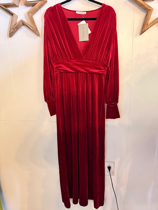Amie Long Sleeve Velvet Dress