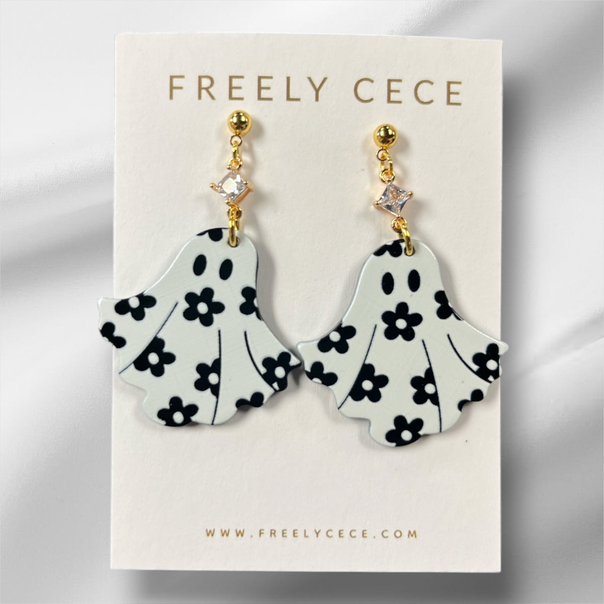 Daisy-patterned Ghost Earrings