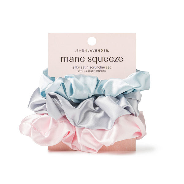 Mane Squeeze Silky Satin Scrunchie Set