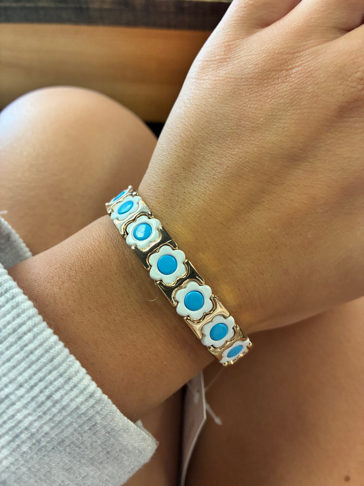Flower Enamel Bracelets
