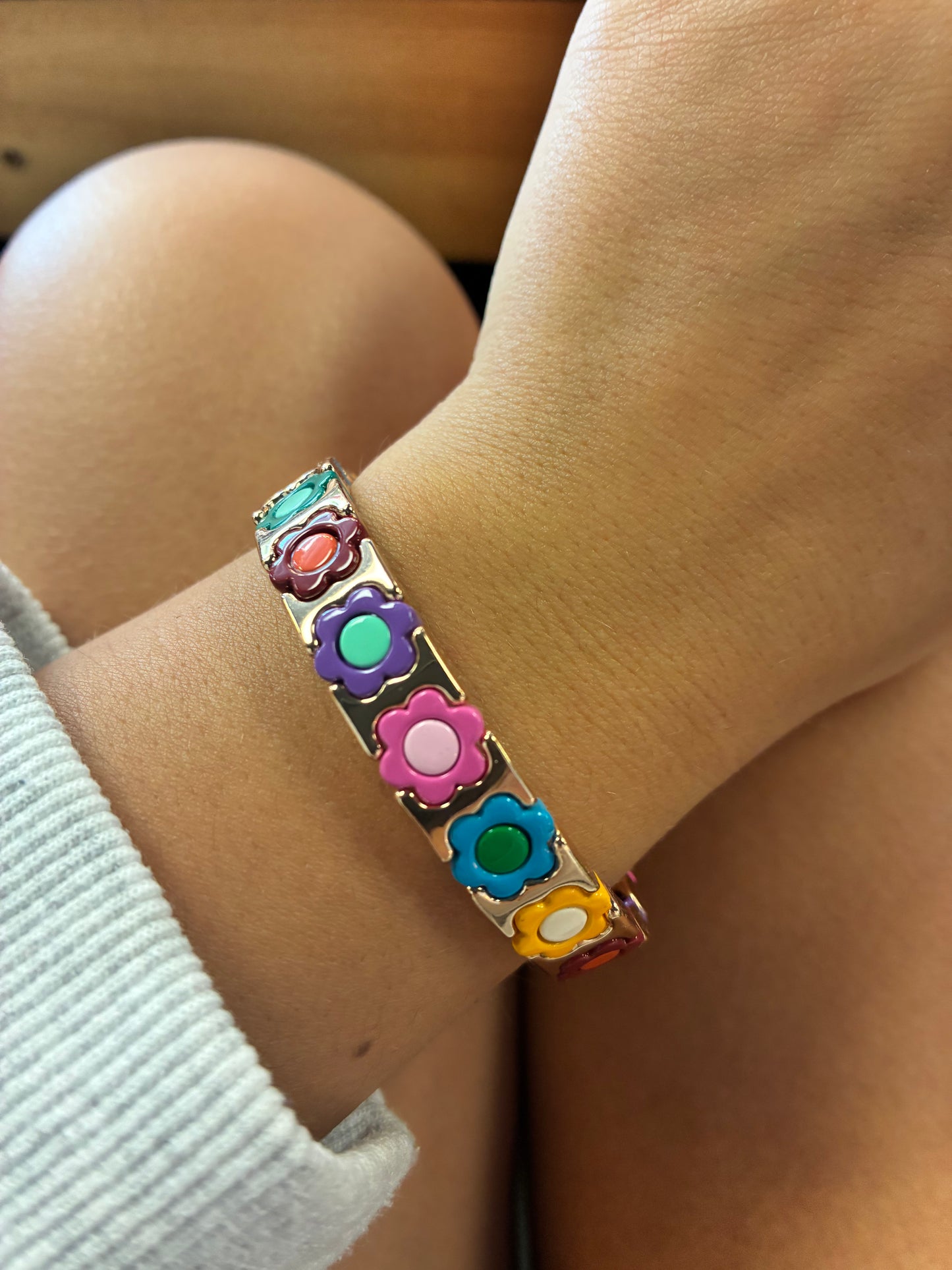 Flower Enamel Bracelets