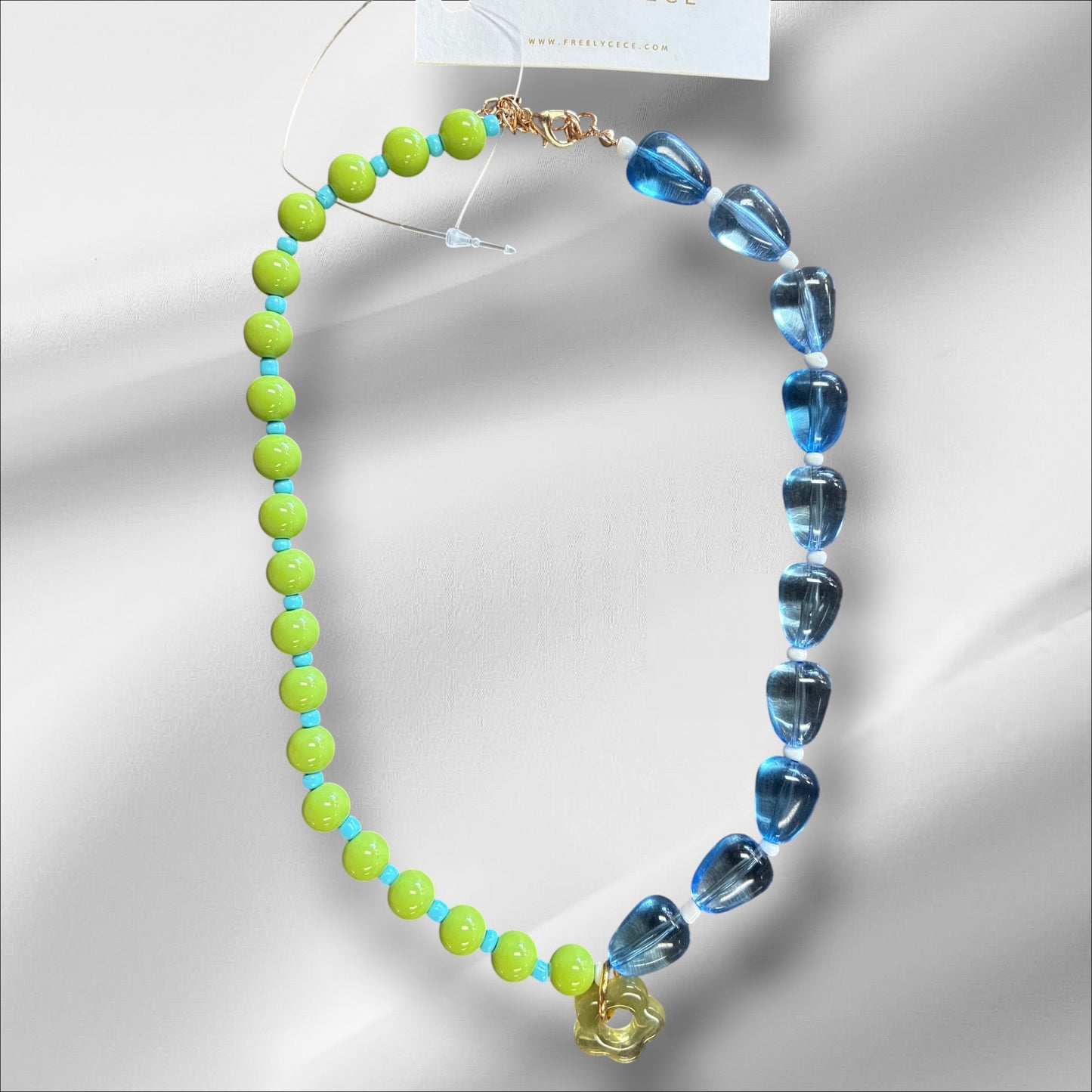 Small Beaded Necklace w/ Charm
