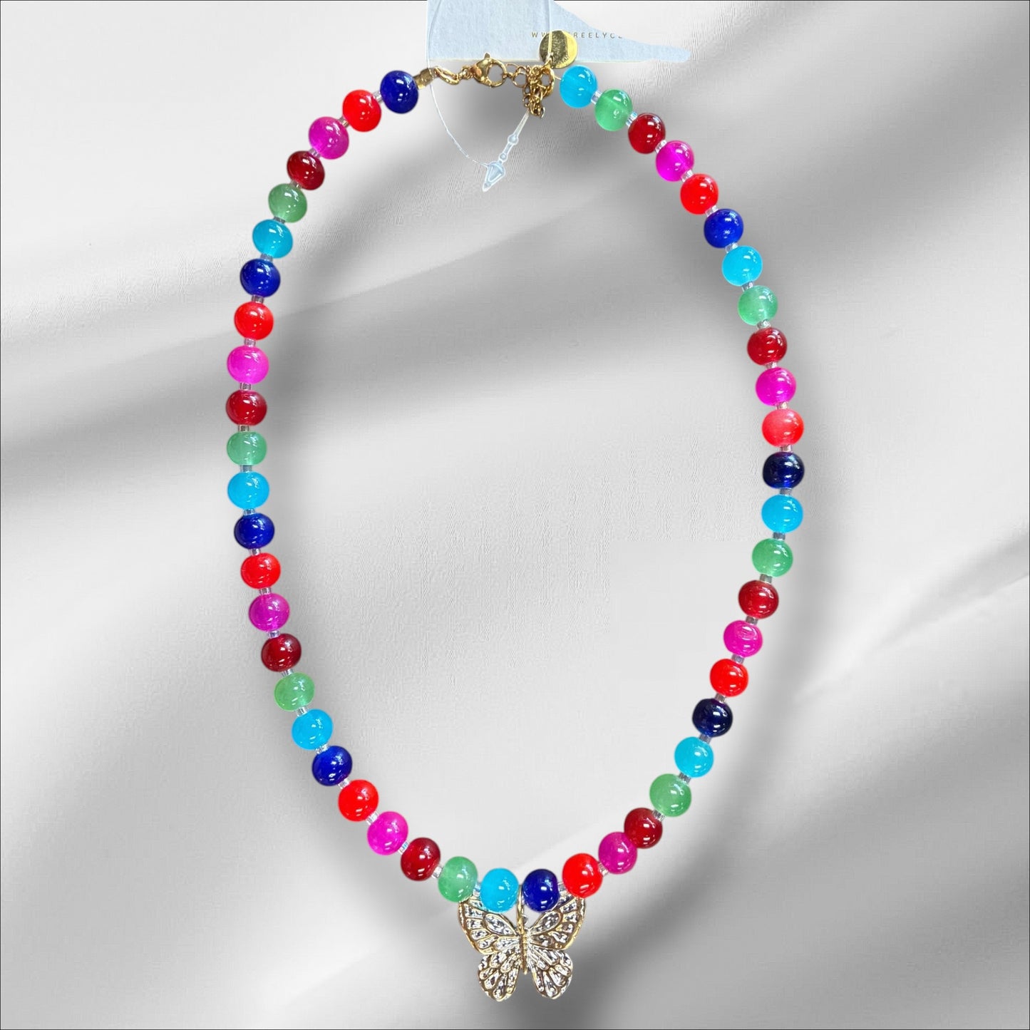 Small Beaded Necklace w/ Charm