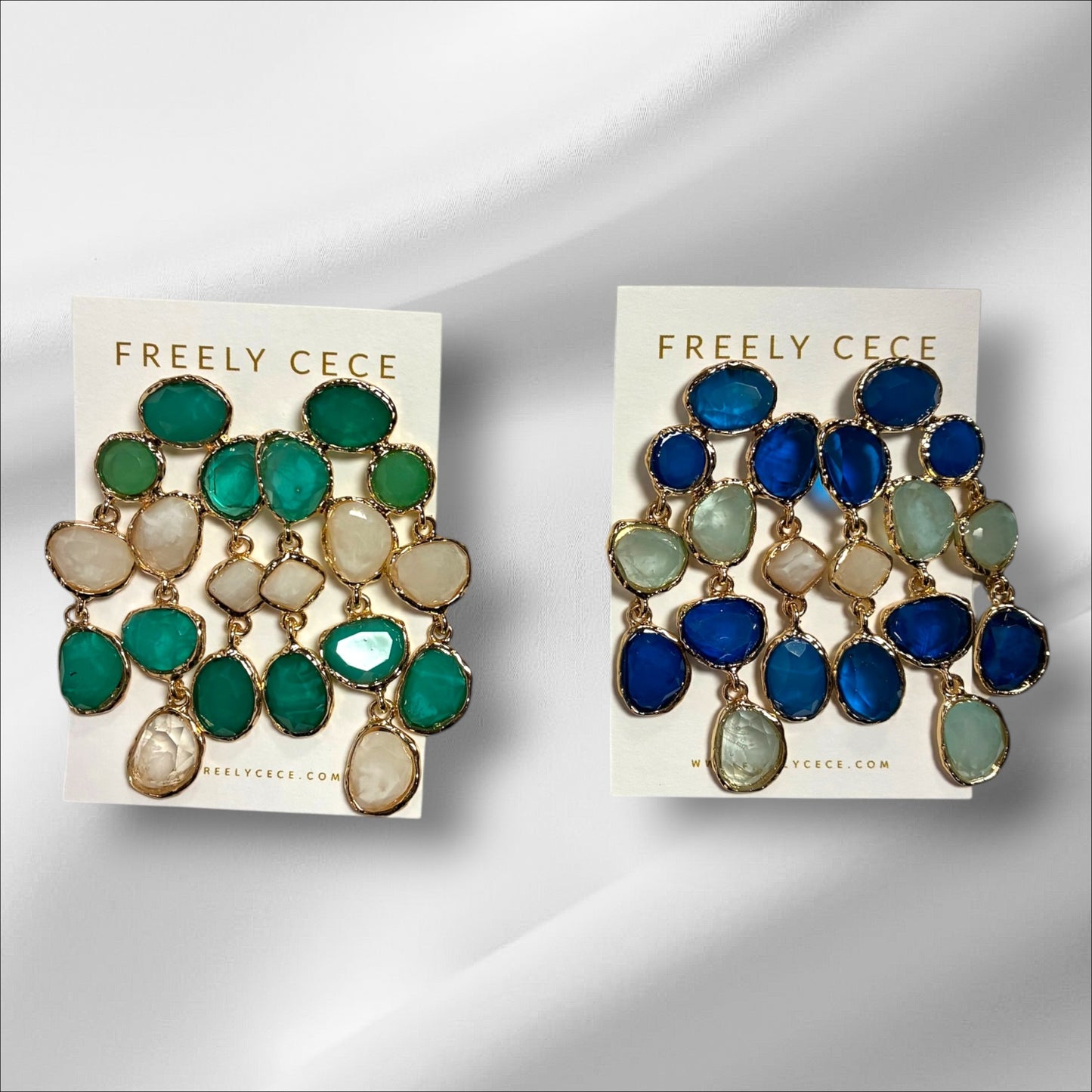 Stone Cluster Earrings