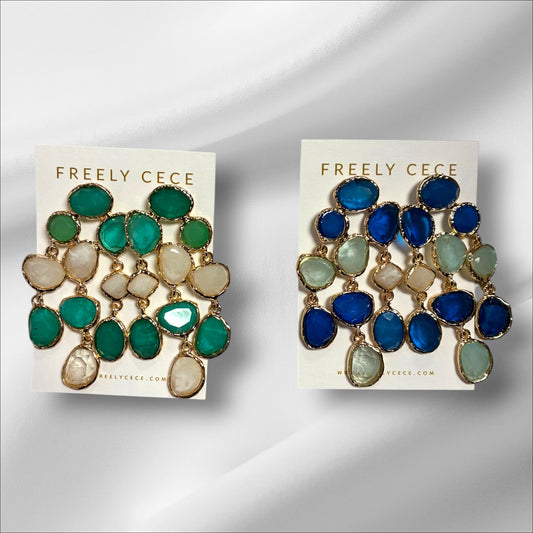 Stone Cluster Earrings