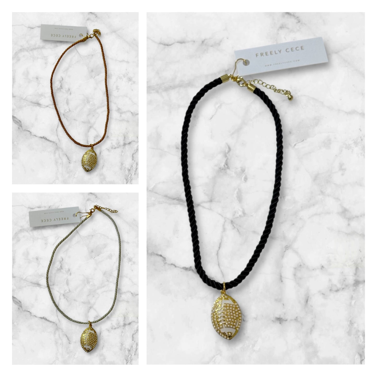 Pearl Football Rope Necklace