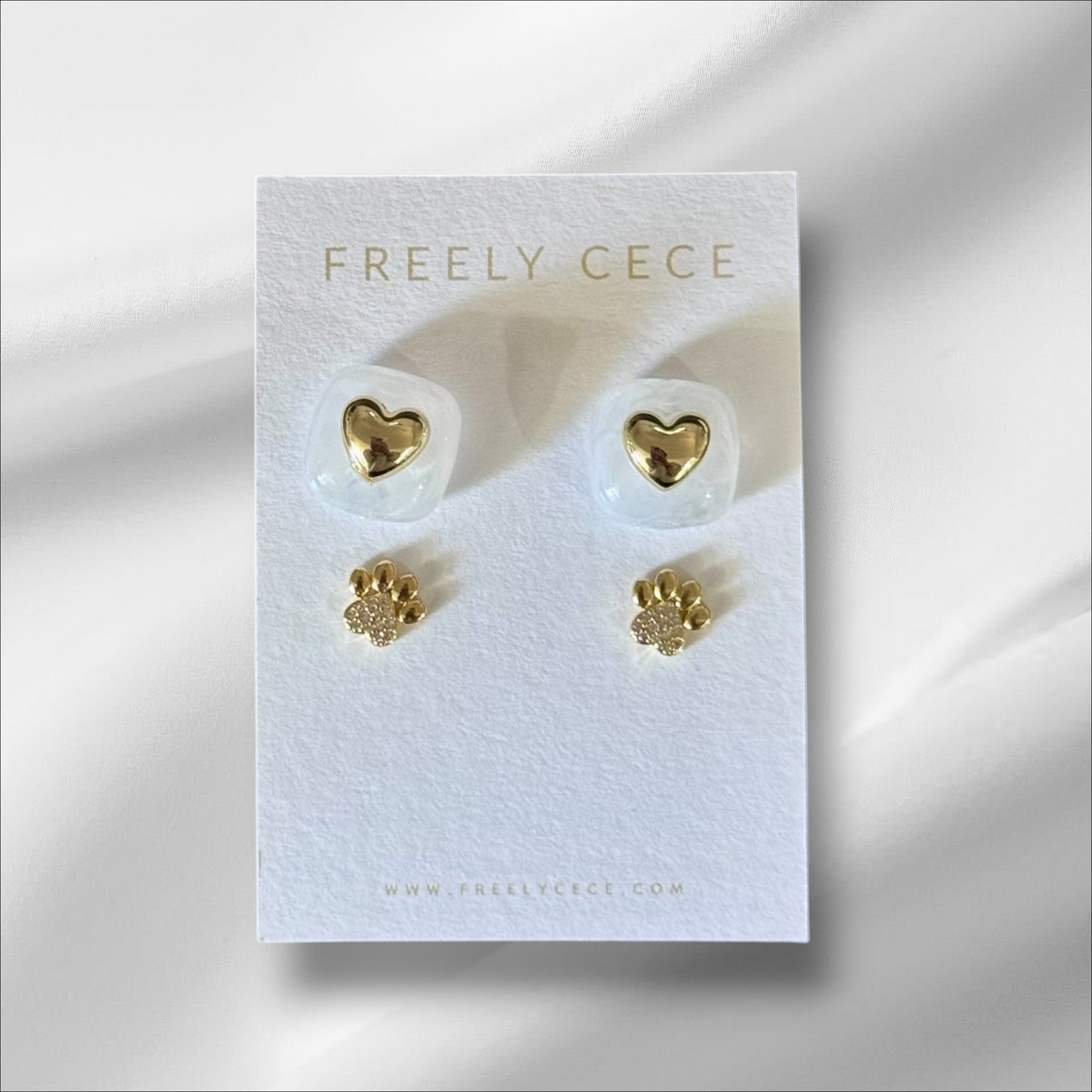 Paw Print Earring Set