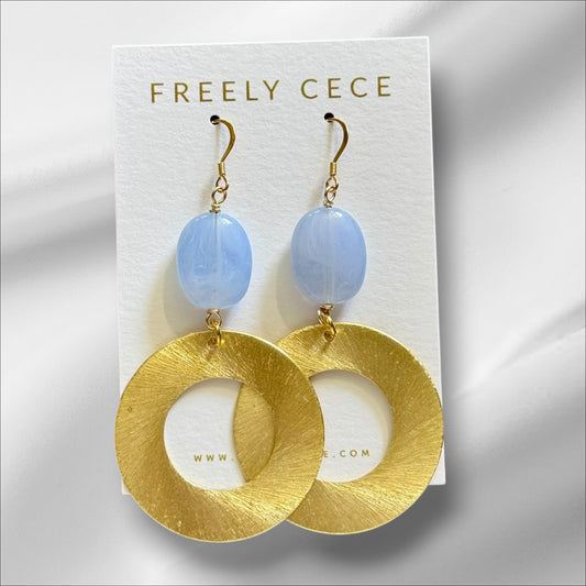 Powder Blue Hoop Earrings