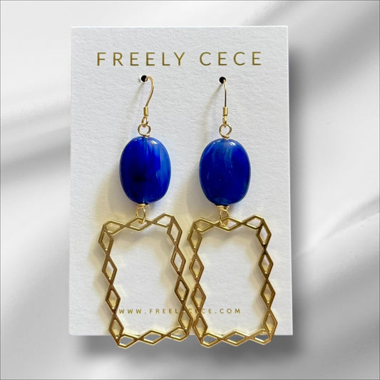 Blue & Gold Earrings
