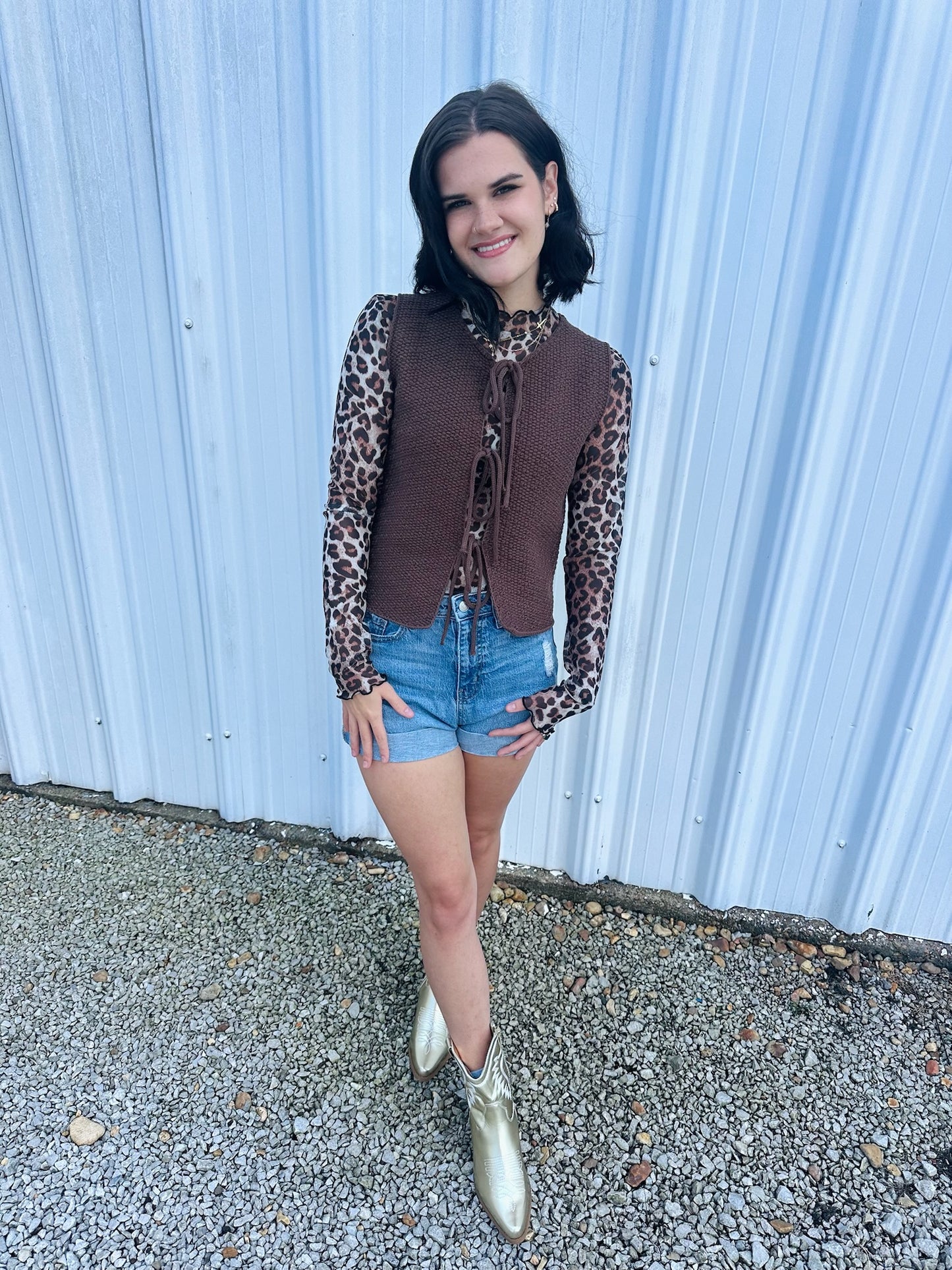 Leopard Lace Top