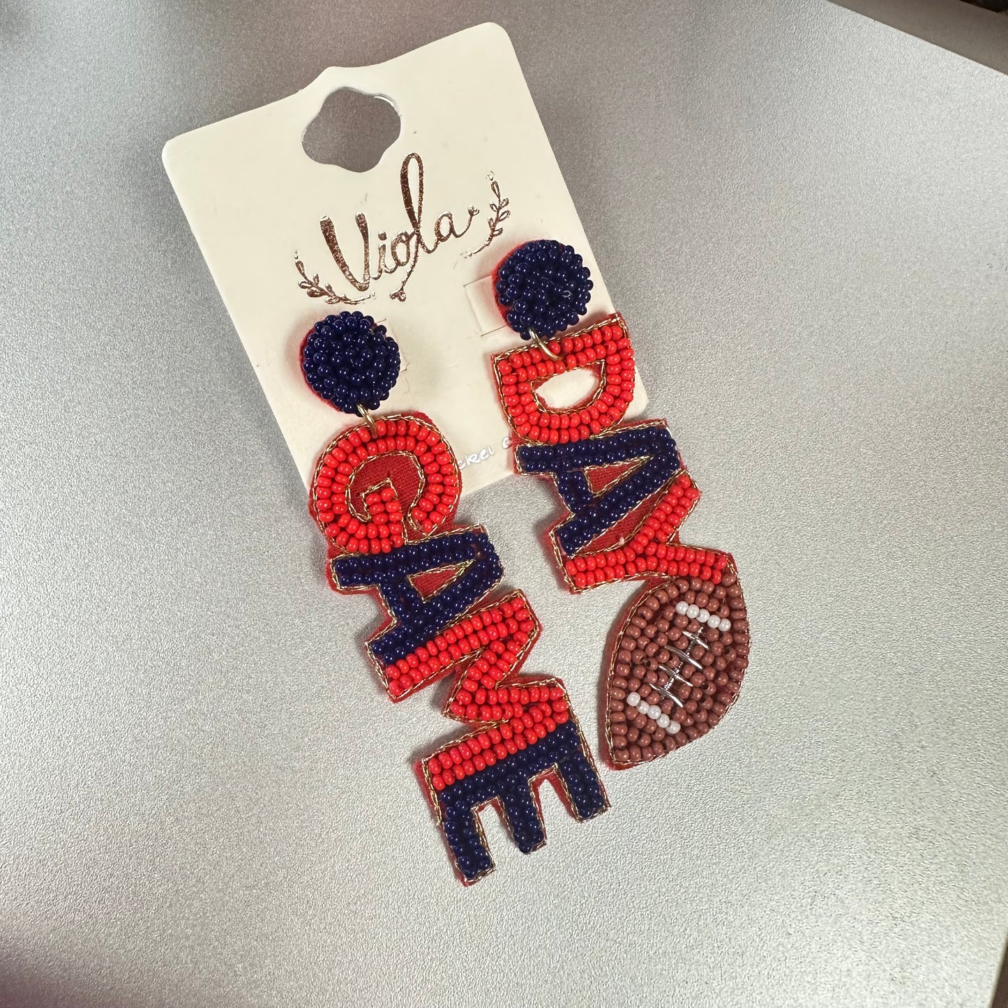 Rebel Game Day Beaded Earring